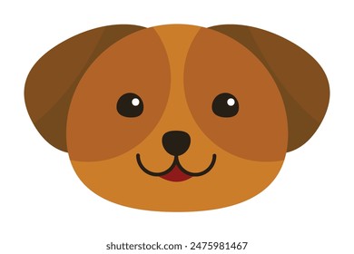 Cute Dog Flat Sticker Design