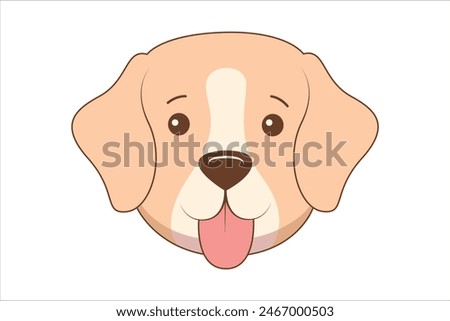 Cute Dog Flat Sticker Design