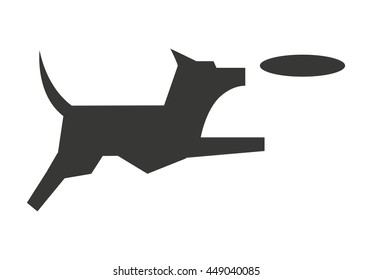 Cute Dog With Frisbee  Isolated Icon Design, Vector Illustration  Graphic 