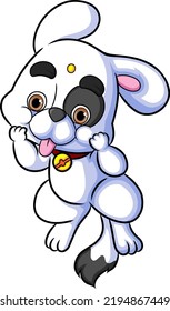 The cute dog with the funny expression and giving the ugly face of illustration