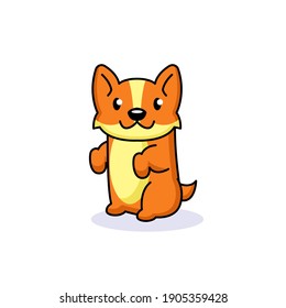 Cute dog funny and happy mascot design