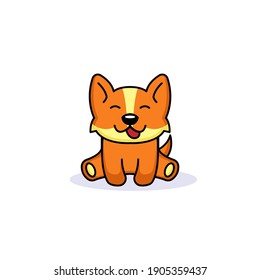 Cute dog funny and happy mascot design