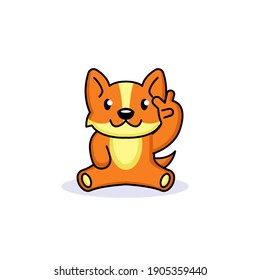 Cute dog funny and happy mascot design