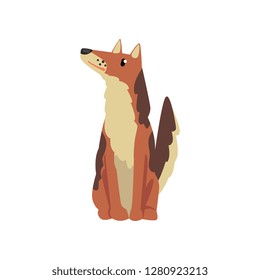 Cute dog, funny pet character, furry human friend vector Illustration