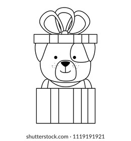 cute dog in gift character