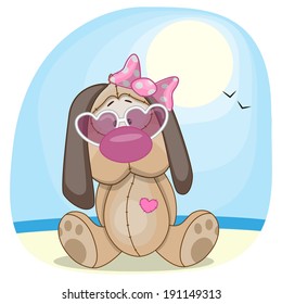 Cute dog girl in sunglasses