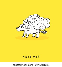 Cute dog hand drawing doodle, Cartoon happy dachshund, Flat vector illustration for prints, clothing, packaging and postcards, cute dog vector, cute animal