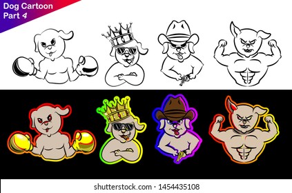 cute dog hand drawn doodle coloring book page pattern cartoon , can be used for t-shirt print, kids wear fashion design, fabric, web, wallpaper