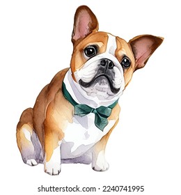 cute dog hand drawn with style watercolor