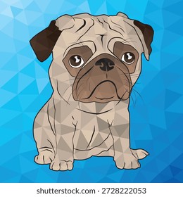 El perro lindo tiene una textura poligonal.