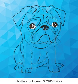 El perro lindo tiene una textura poligonal.