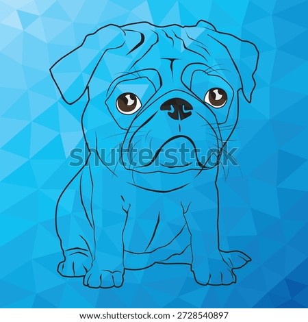 The cute dog has a polygonal texture.