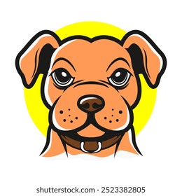 cute dog head cartoon mascot