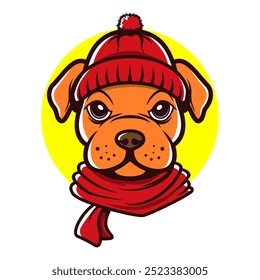 cute dog head cartoon mascot