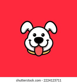 Cute Dog Head Cartoon Vector