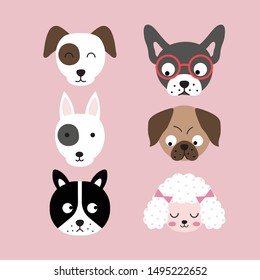 CUTE DOG HEAD CHARACTER GRAPHICS