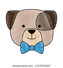 cute dog head character icon