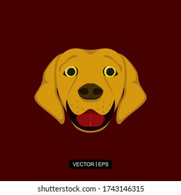 Cute Dog Head flat icon vector illustration logo template for many purpose.