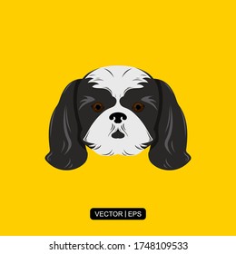 Cute Dog Head flat icon vector illustration logo template for many purpose.