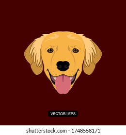 Cute Dog Head flat icon vector illustration logo template for many purpose.