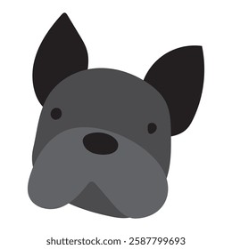 Cute dog head icon. Flat illustration of cute dog head icon for web design