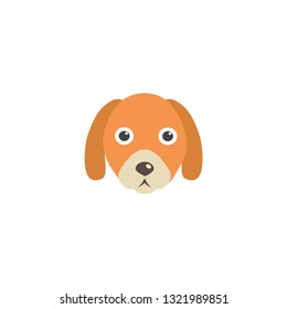cute dog head icon on a white background
