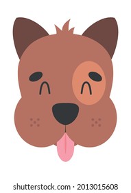 cute dog head icon over white background