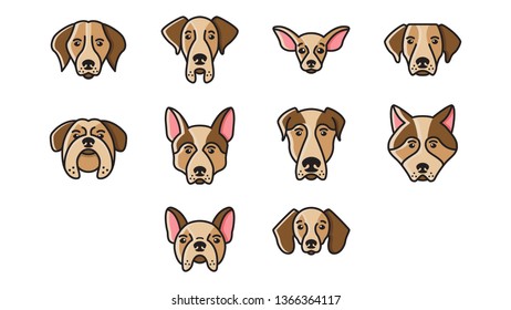 Cute Dog head icon stock