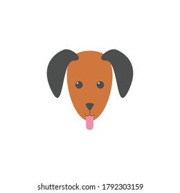Cute dog head icon vector illustration