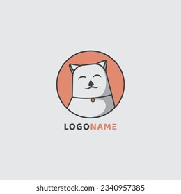 Cute dog head inside a circle logo vector icon illustration. Perfect for pet shop business, dog lovers etc