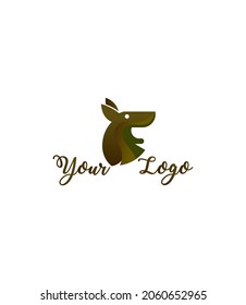 Cute dog head inside. Logo vector icon illustration