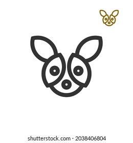 cute dog head line logo icon. vector concept flat abstract design