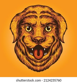 Cute dog head logo mascot Illustrations