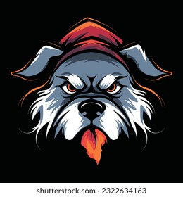 Cute Dog Head Mascot Logo. Dog T-shirt Design. Dog Logo