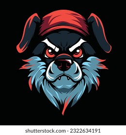 Cute Dog Head Mascot Logo. Dog T-shirt Design. Dog Logo