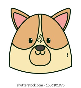 cute dog head on white background vector illustration