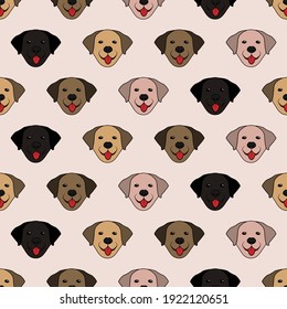 Cute dog head pattern suitable for background, wallpaper, fabric, etc.