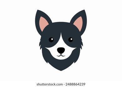A cute dog head silhouette vector illustration