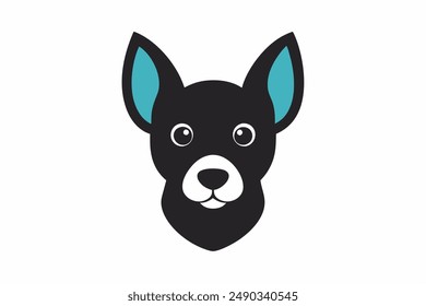 Una linda Ilustración vectorial de silueta de cabeza de perro
