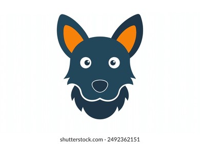 A cute dog head silhouette vector illustration