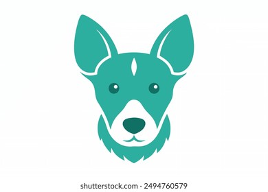 A cute dog head silhouette vector illustration