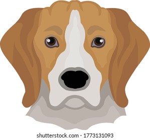 arte vectorial de la cabeza de perro lindo para cada uno. utilizar colores marrones, negros y blancos.
