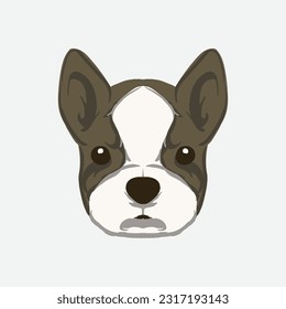 cute dog head vector illustration