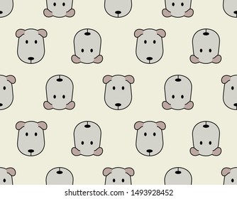 cute dog head wallpaper, simple cartoon, vector illustration 