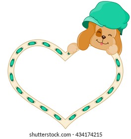 Cute dog with heart

