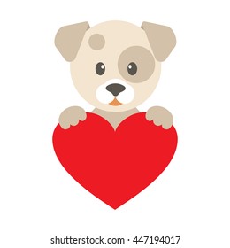 cute dog and heart