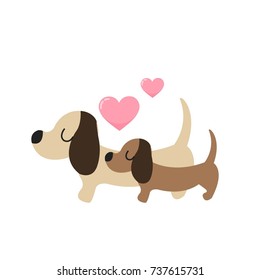 Cute dog with hearts

