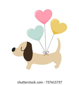Cute dog with hearts

