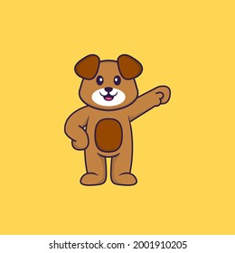 Cute dog hero. Animal cartoon concept isolated. Can used for t-shirt, greeting card, invitation card or mascot.