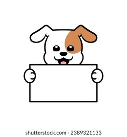 Cute Dog Holding a Blank Sign